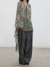 Mutedance 25 Autumn/Winter Loose Casual Pants Series Random Flower Dye Handmade MD-MD25FW108-blue (MD25FW106)